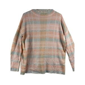 Lou & Grey Pastel Plaid Mock Neck Alpaca Wool Blend Sweater – Size Small
